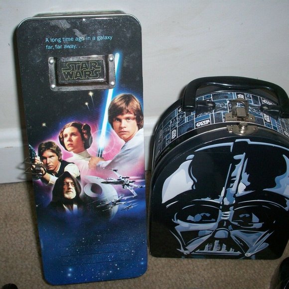 Star Wars Toy Lot Micro Machines Mini Heads Darth Vader Trooper Tin Box, Figures - Picture 4 of 14